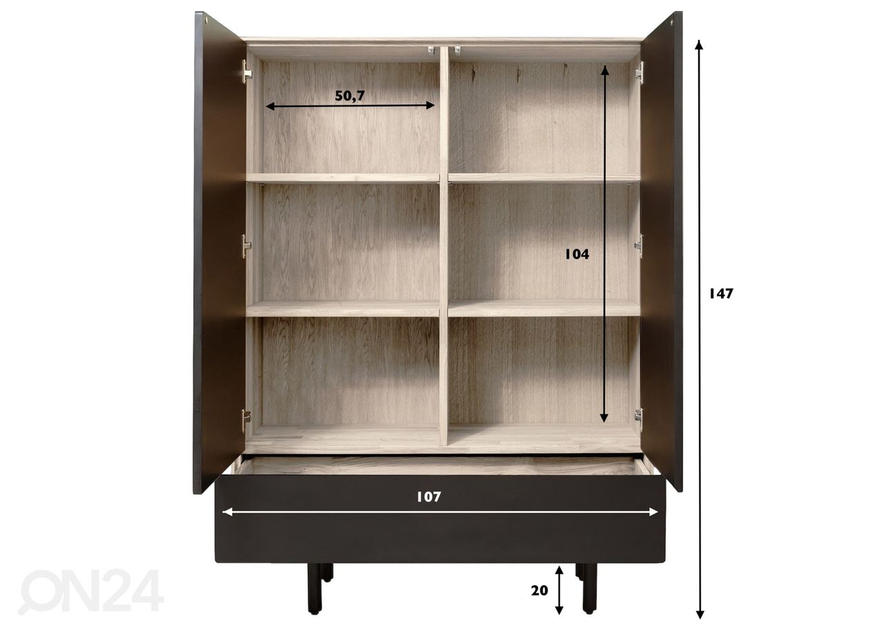Kapp Tokyo 107 cm, valge õli suurendatud