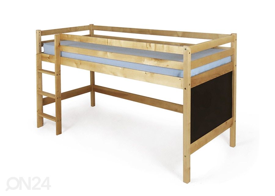 Kasepuust poolkõrge narivoodi tahvliga 70x160 cm suurendatud