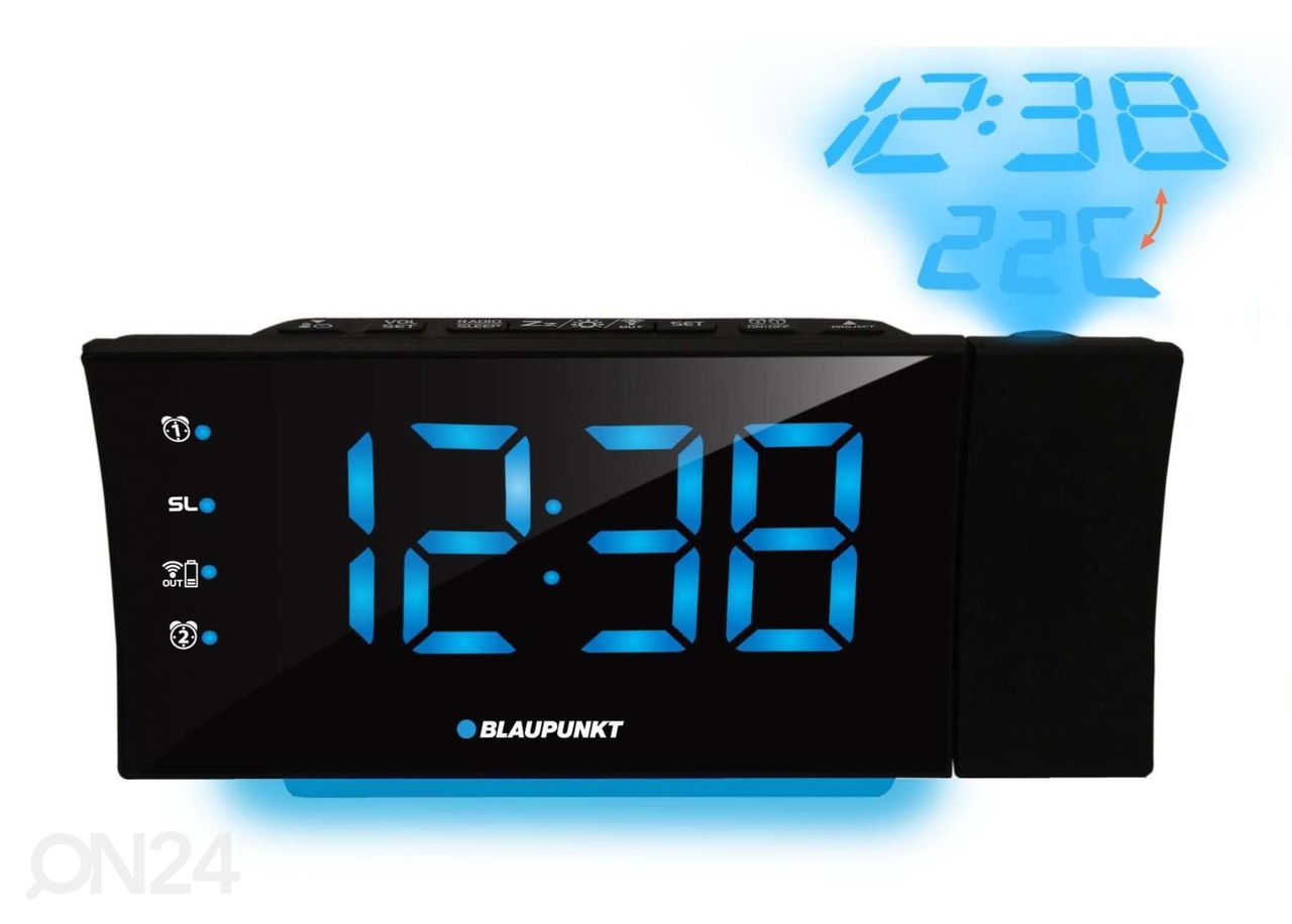 Kellraadio Blaupunkt projektsiooni ja USB-laadimisega suurendatud