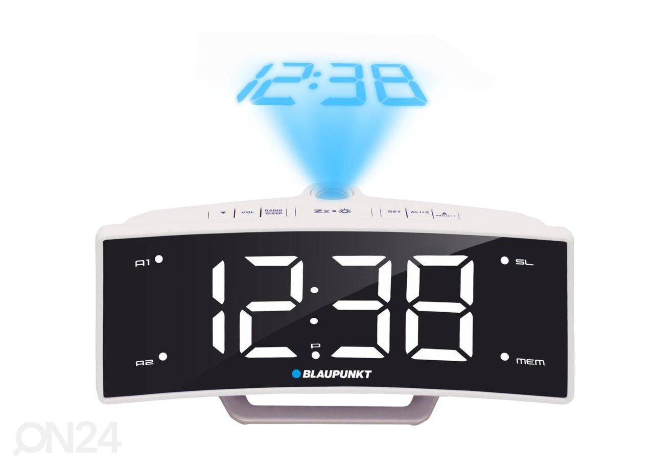Kellraadio Blaupunkt USB laadimise ja aja projektsiooniga suurendatud