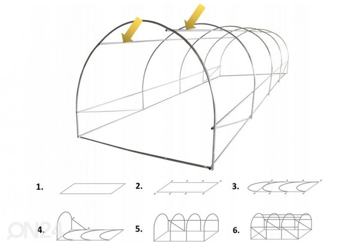 Kilekasvuhoone 2x3 m suurendatud