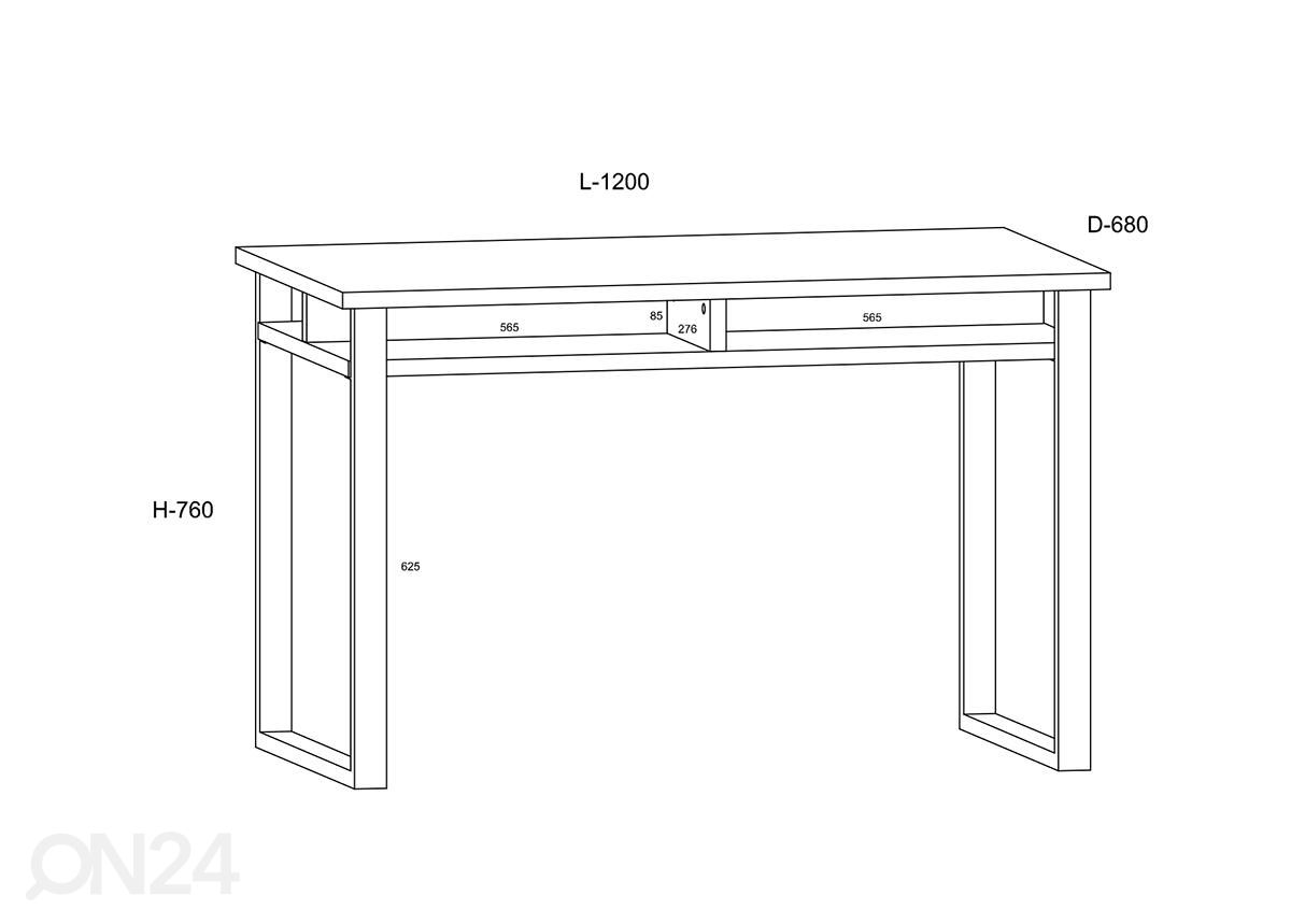 Kirjutuslaud 120 cm suurendatud