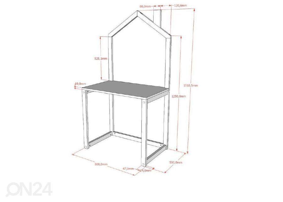 Kirjutuslaud Dallas 80,5 cm suurendatud