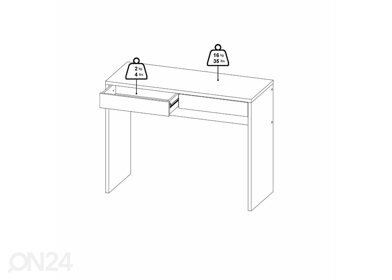 Kirjutuslaud Function 110 cm suurendatud
