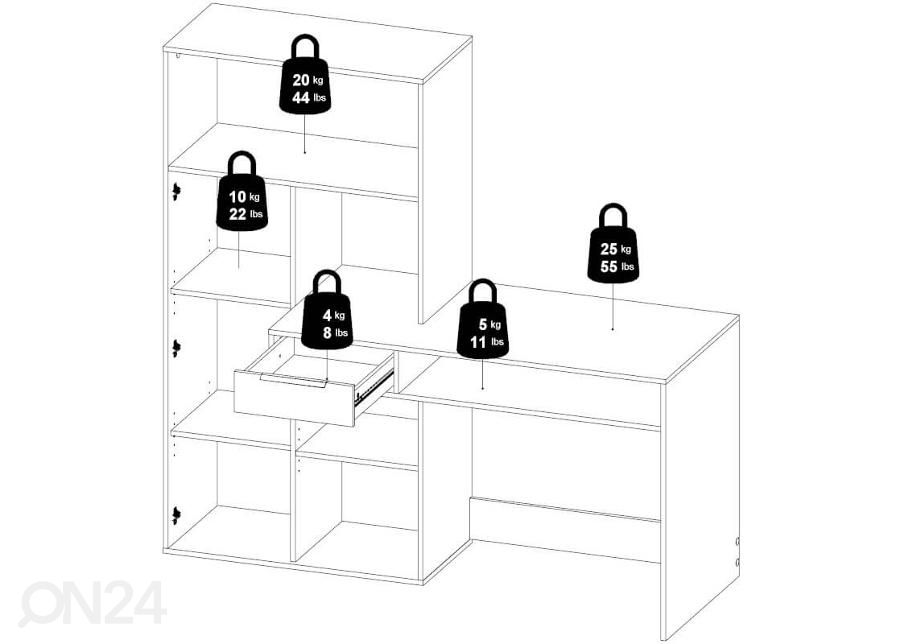 Kirjutuslaud Function 162,8 cm suurendatud
