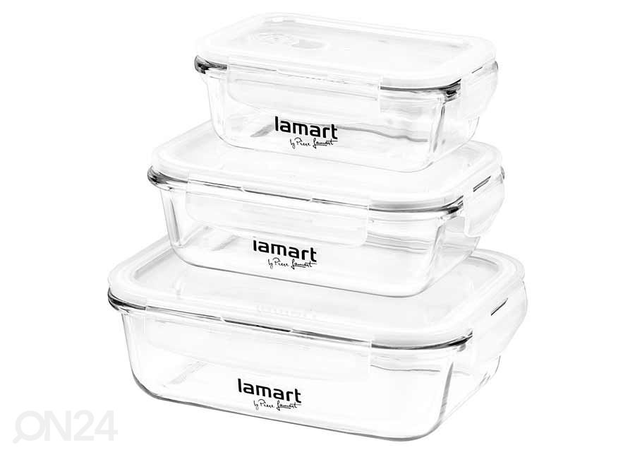 Klaasist toidukarpide komplekt Lamart 3 tk suurendatud