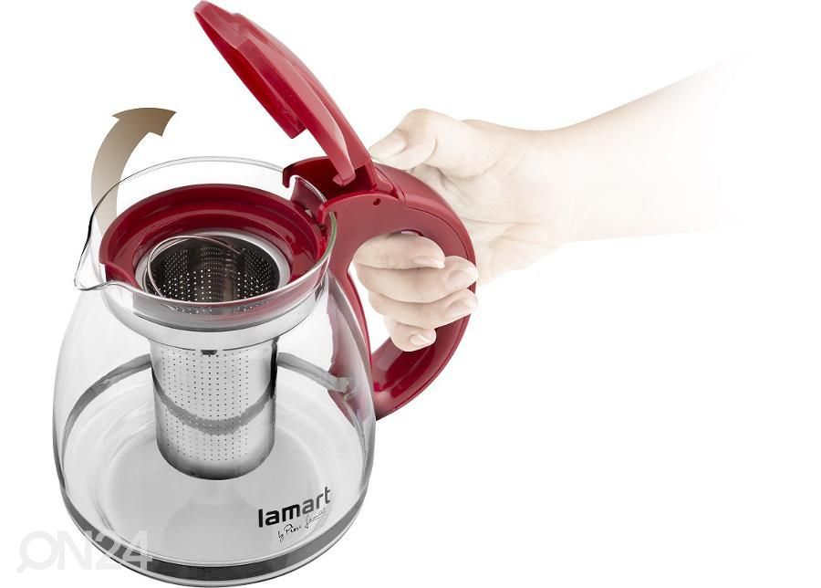 Klaaskann teesõelaga Lamart 1,5 L suurendatud