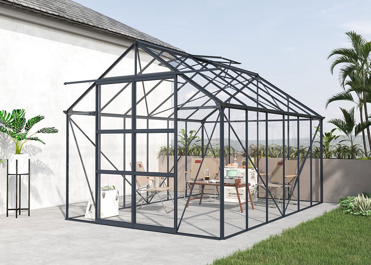 Klaaskasvuhoone Elegant 8,94 m², hall suurendatud