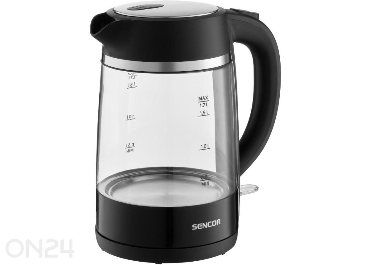 Klaaskorpusega veekeetja Sencor SWK2711BK suurendatud