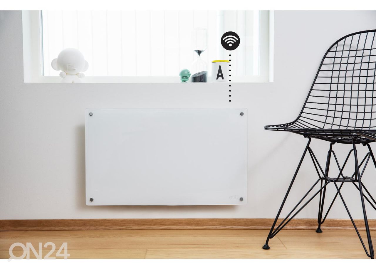 Klaaspaneeliga WIFI radiaator Mill Steel GL600WIFI3 suurendatud