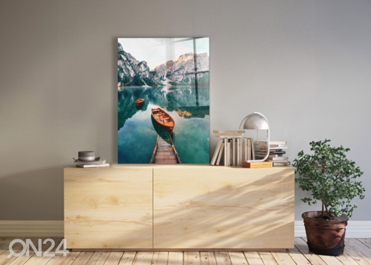 Klaaspilt Tyrol Boat 50x70 cm suurendatud