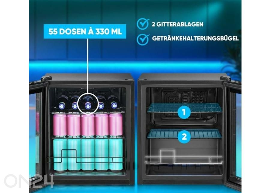 Klaasuksega külmik Bomann KSG7291 suurendatud