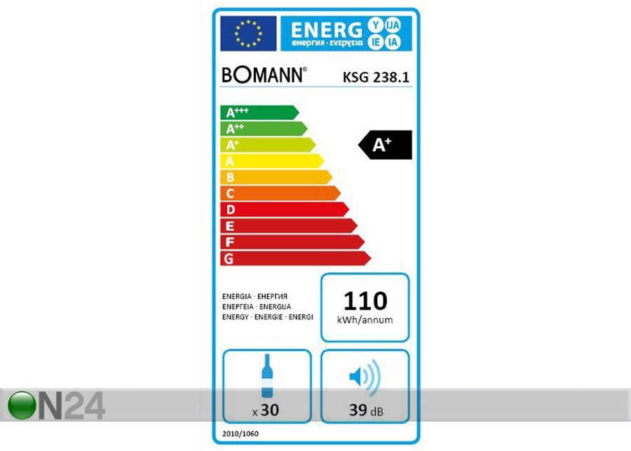Klaasuksega külmkapp Bomann suurendatud