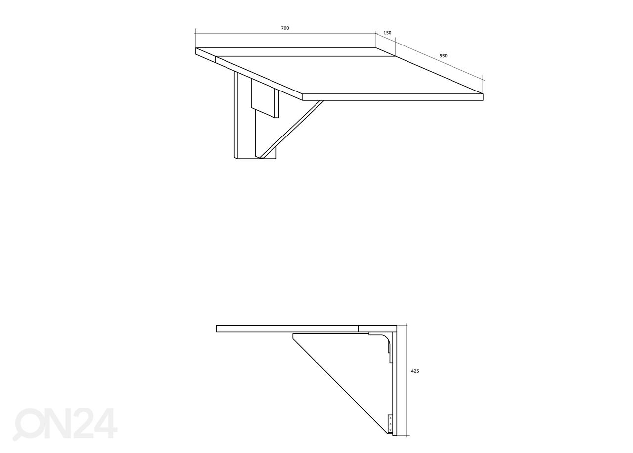 Klapplaud Conna 70x70 cm suurendatud