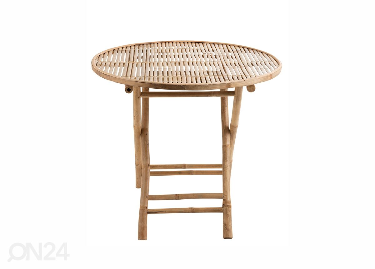 Kokkuklapitav laud Bamboo Ø 90 cm suurendatud