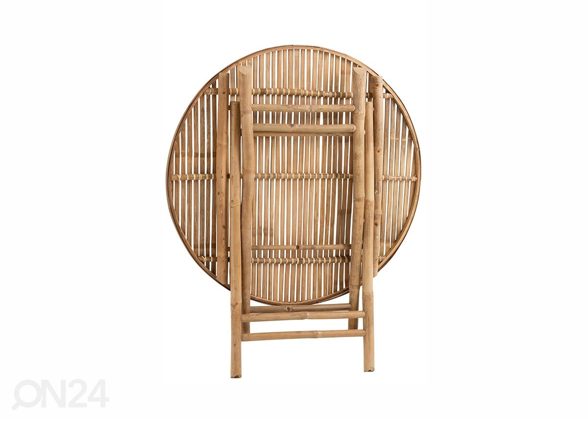 Kokkuklapitav laud Bamboo Ø 90 cm suurendatud