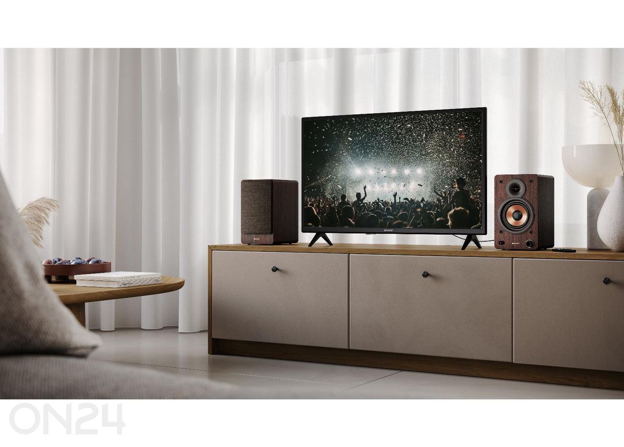 Kõlarid Sharp, 60W RMS, Bluetooth, pruun suurendatud