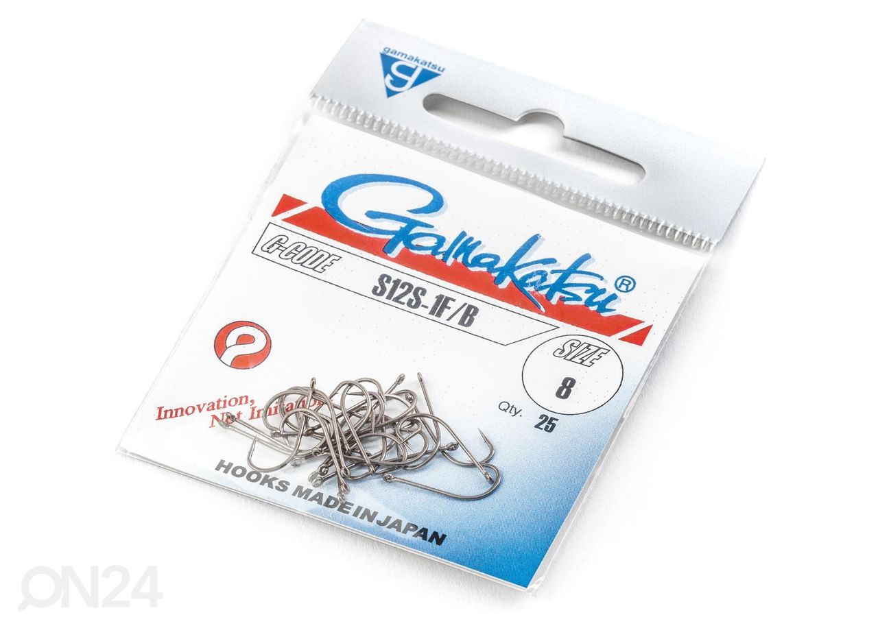Konks Gamakatsu S12S-1F/B s8 25tk suurendatud