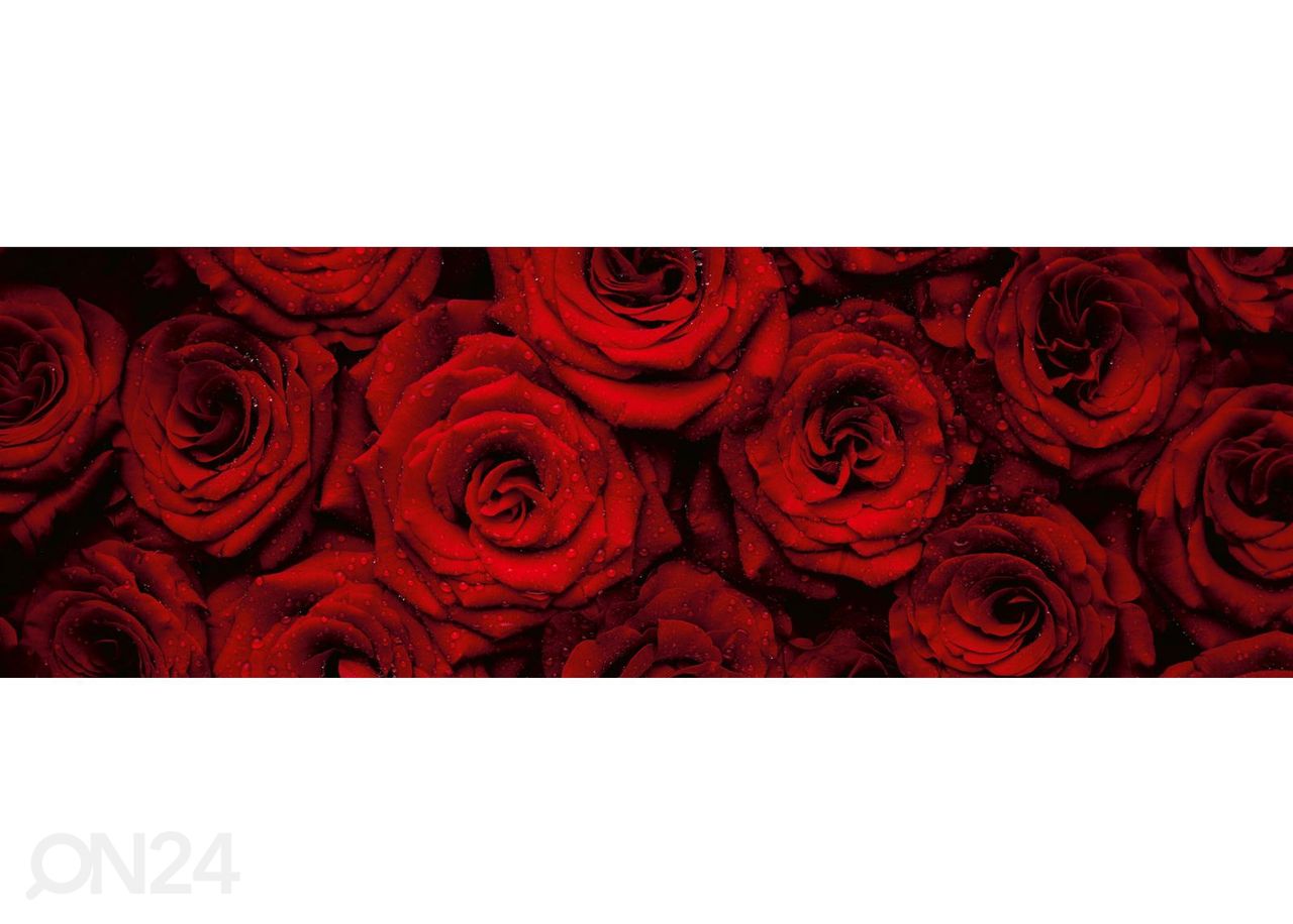 Köögi tagasein Beautiful Red Roses 180x60 cm suurendatud