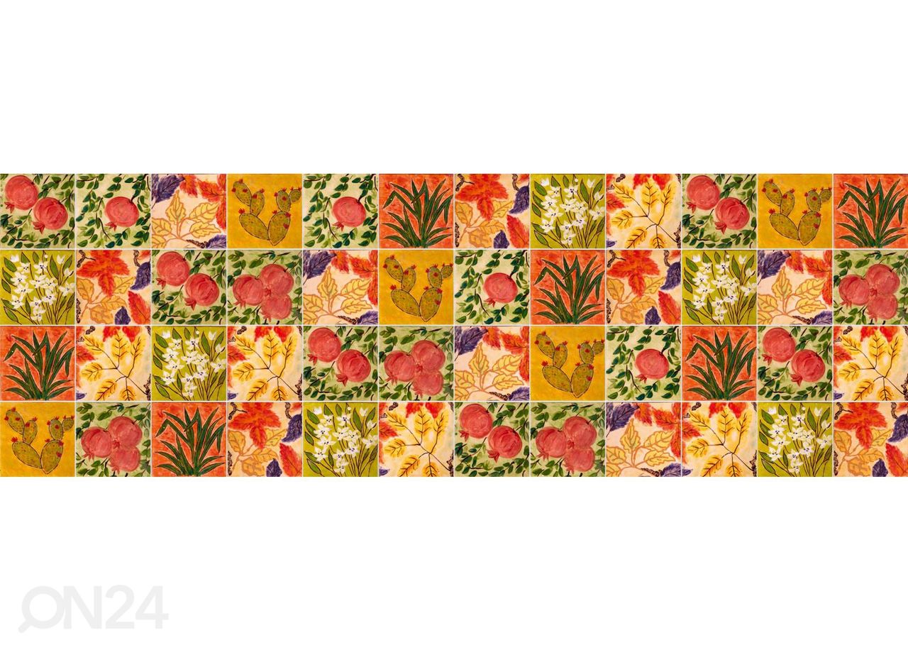 Köögi tagasein Painted Tiles 180x60 cm suurendatud