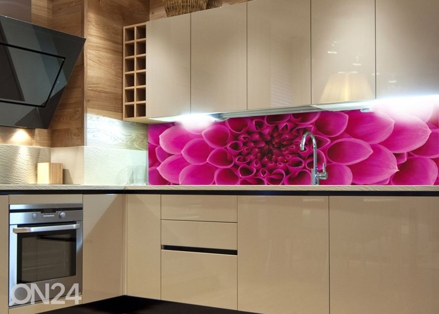 Köögi tagasein Pink dahlia 180x60 cm suurendatud
