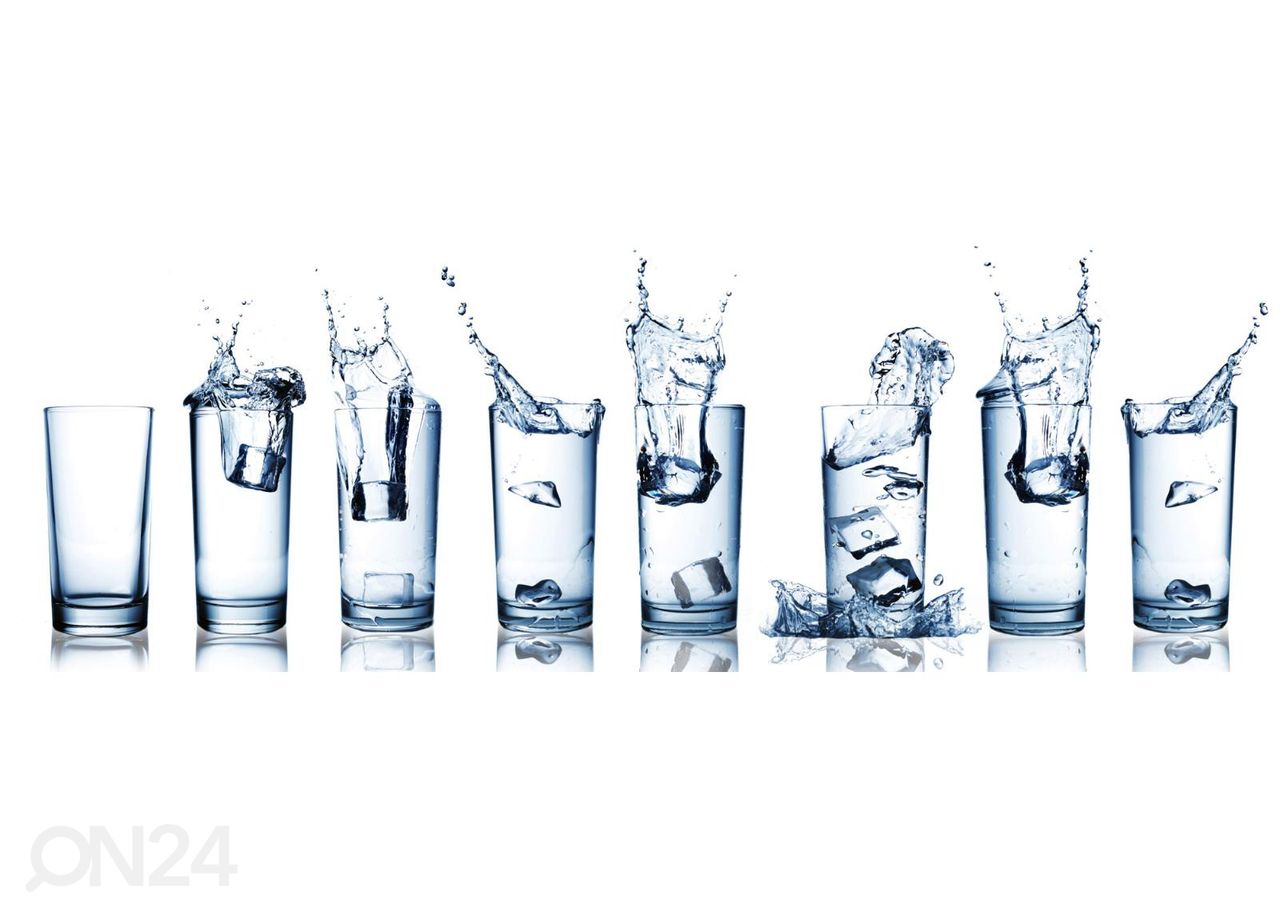 Köögi tagasein Water splash in glasses 180x60 cm suurendatud
