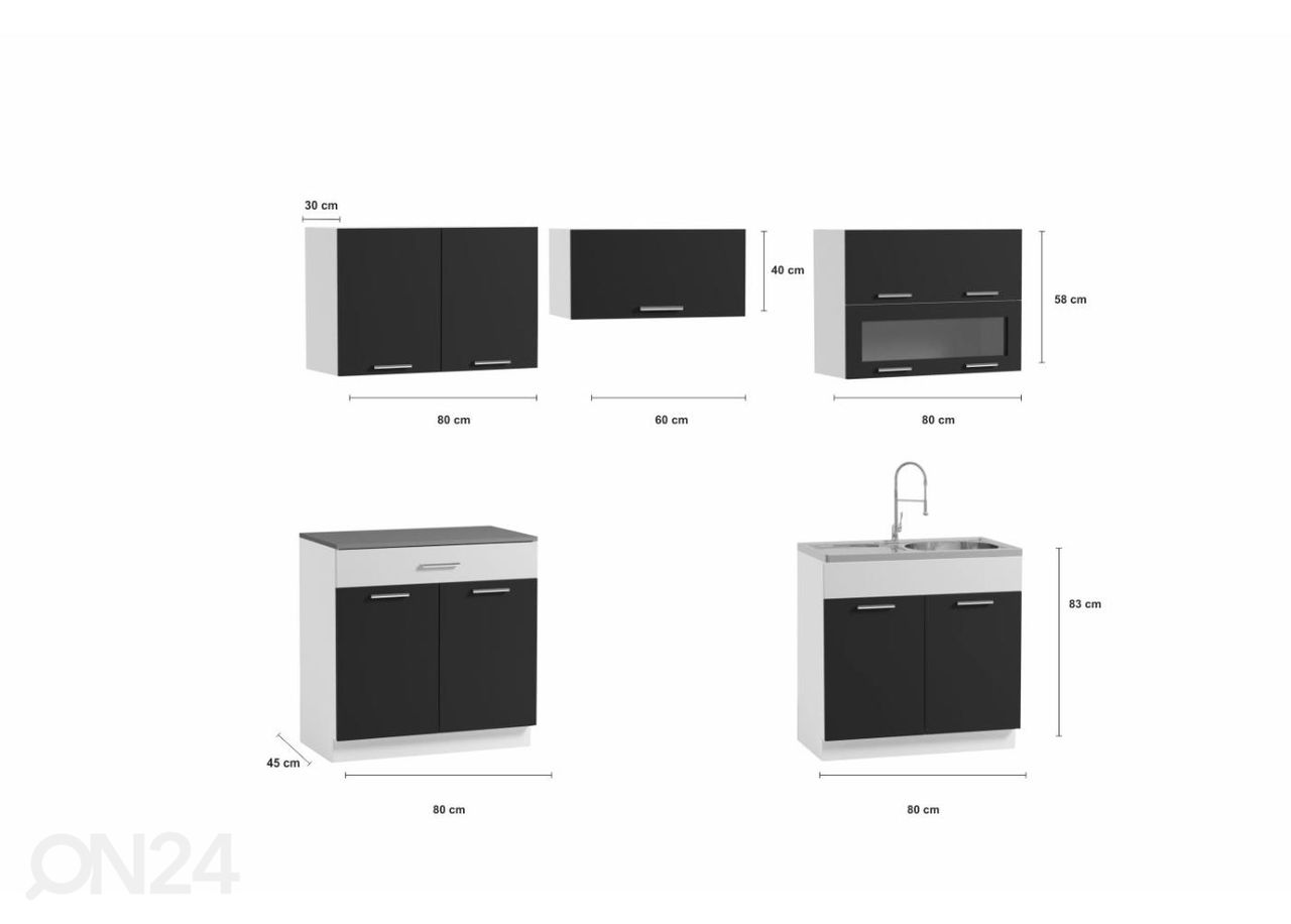 Köögimööbel 220 cm suurendatud