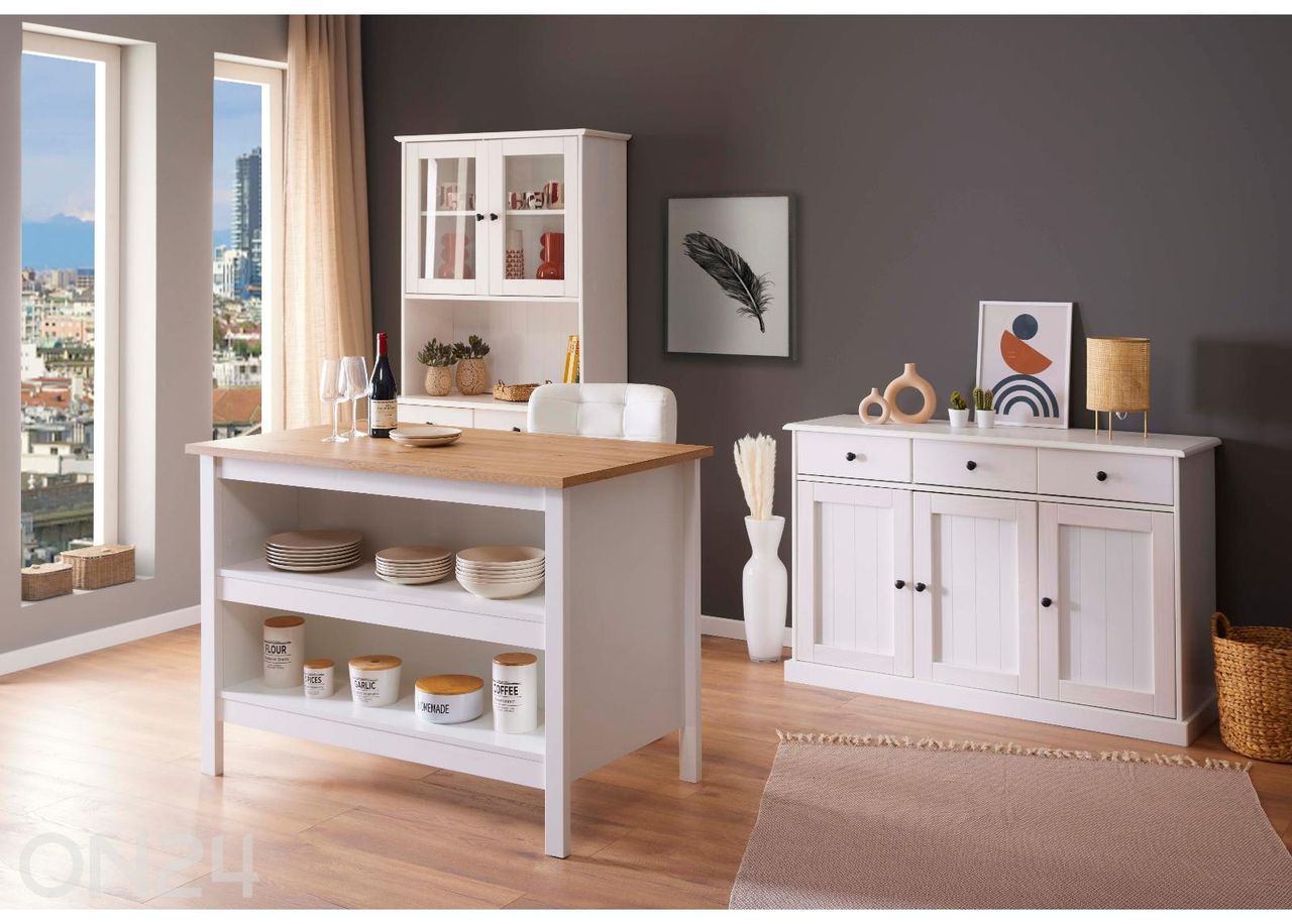 Köögisaar Julina, valge/artisan tamm suurendatud