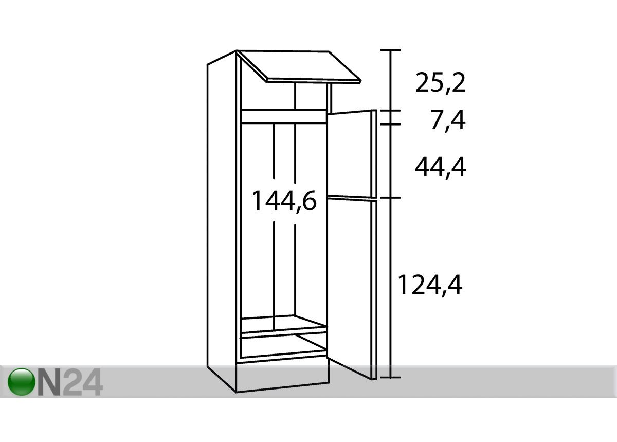 Kõrge köögikapp Faro 60 cm suurendatud