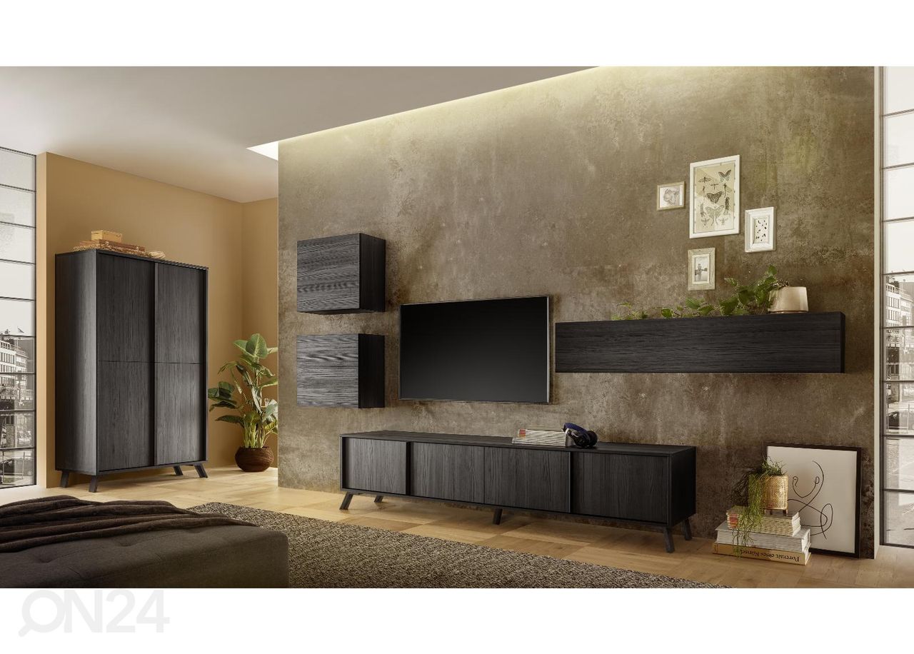 Kõrge kummut City 104 cm, must suurendatud