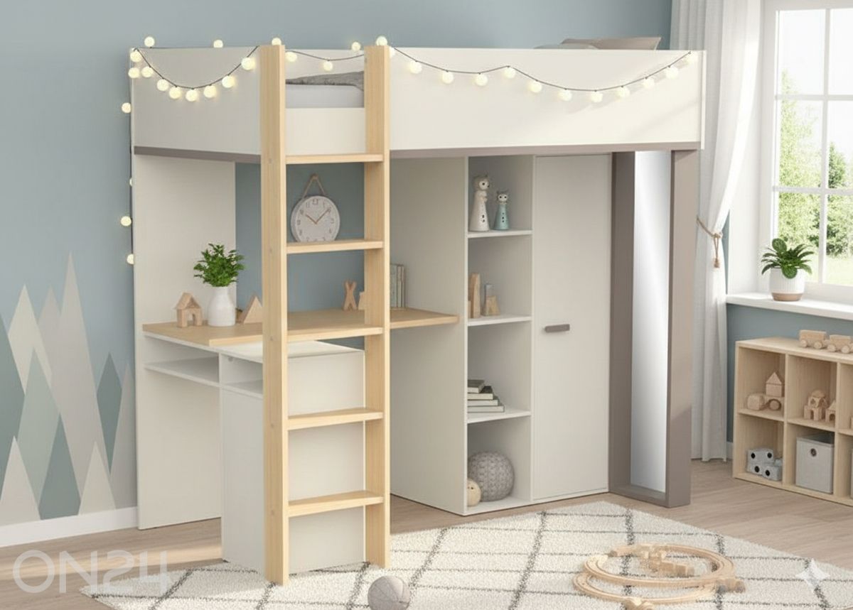 Kõrge voodi Camillia 90x200 cm suurendatud