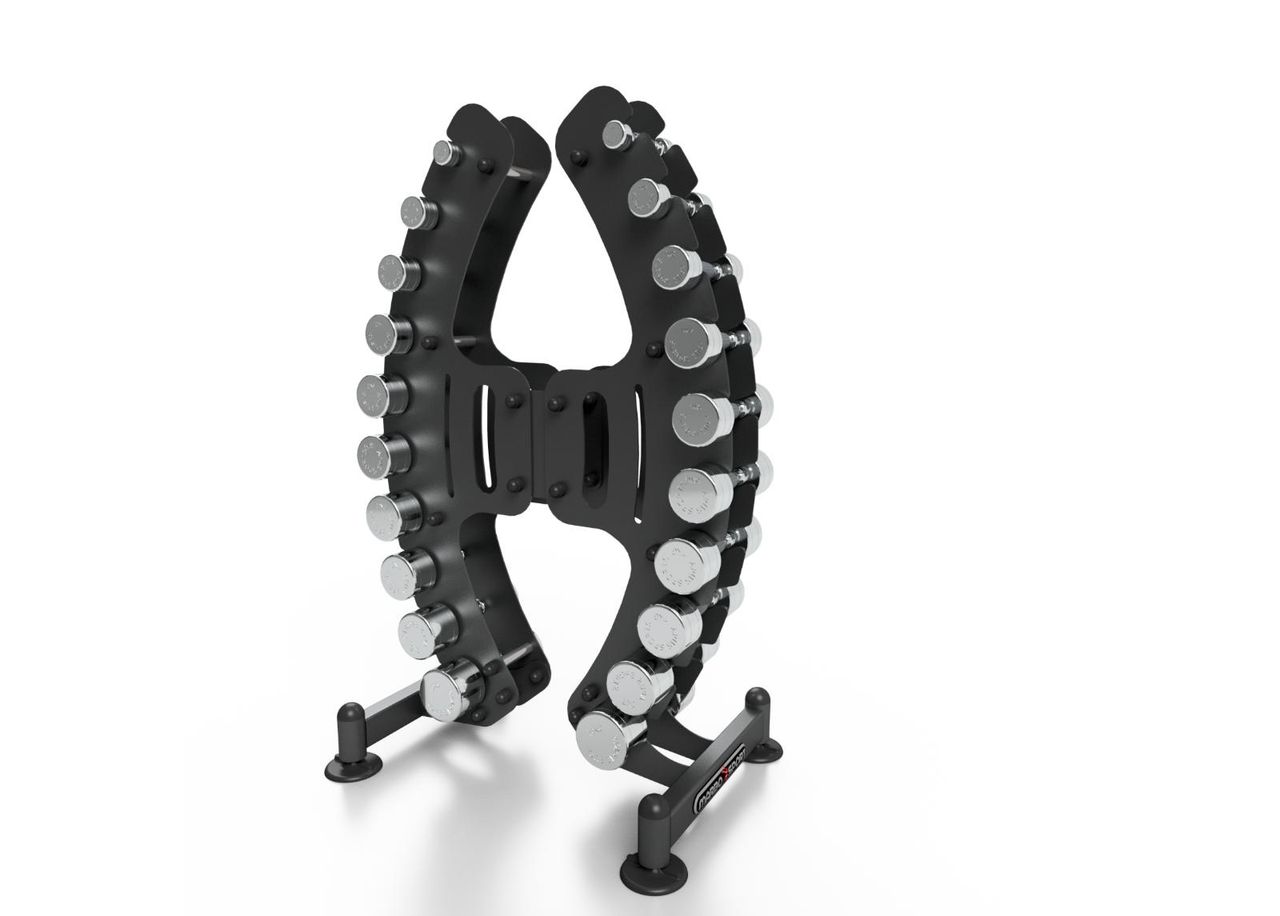 Kroomitud hantlid koos alusega 1-10 kg Marbo Sport suurendatud
