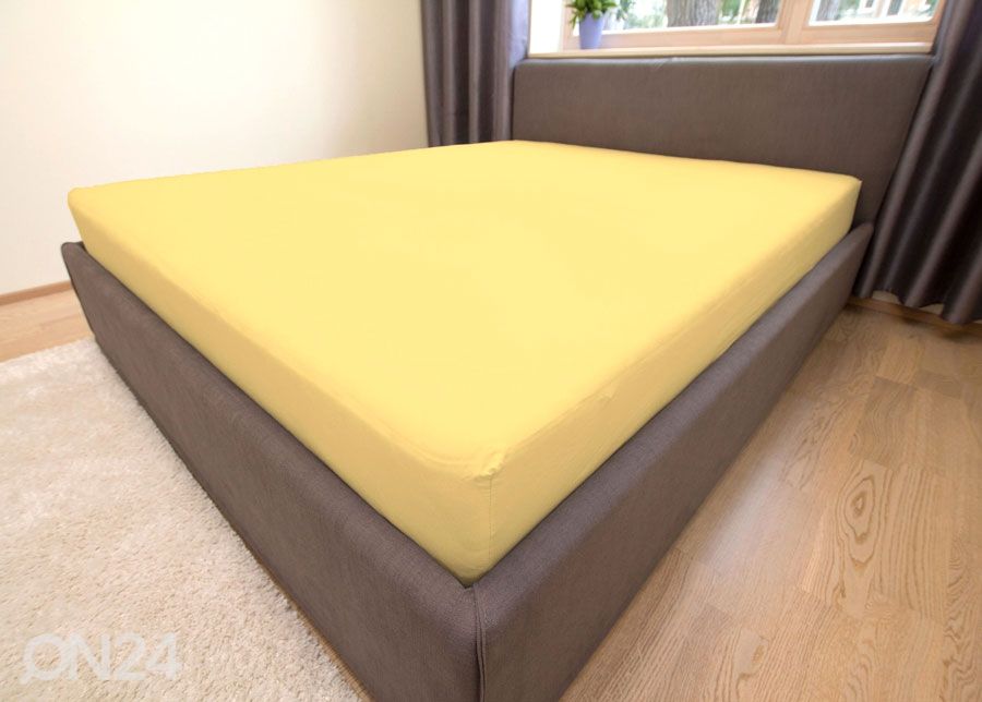 Kummiga voodilina, trikotaaž 200x200 cm suurendatud