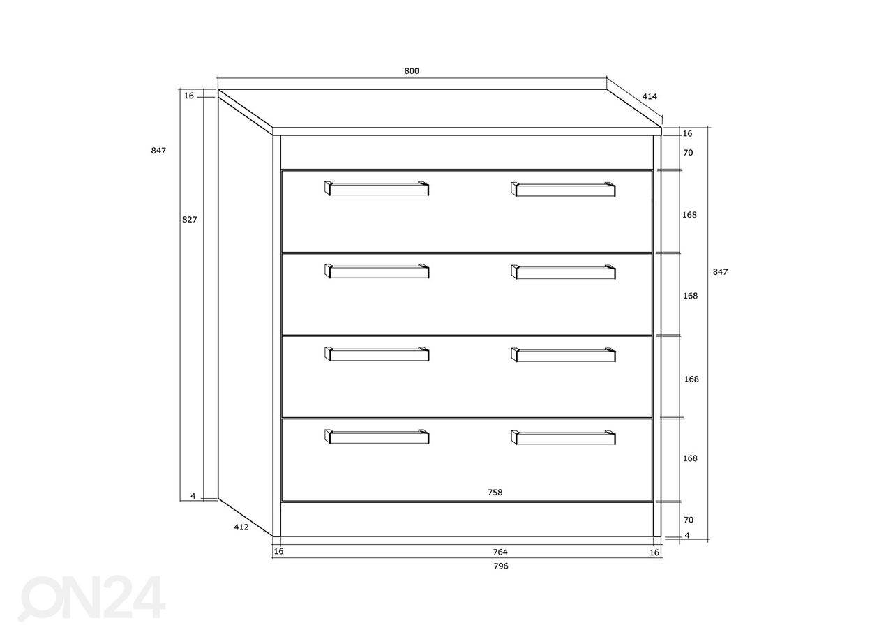 Kummut Cobhy 80 cm suurendatud
