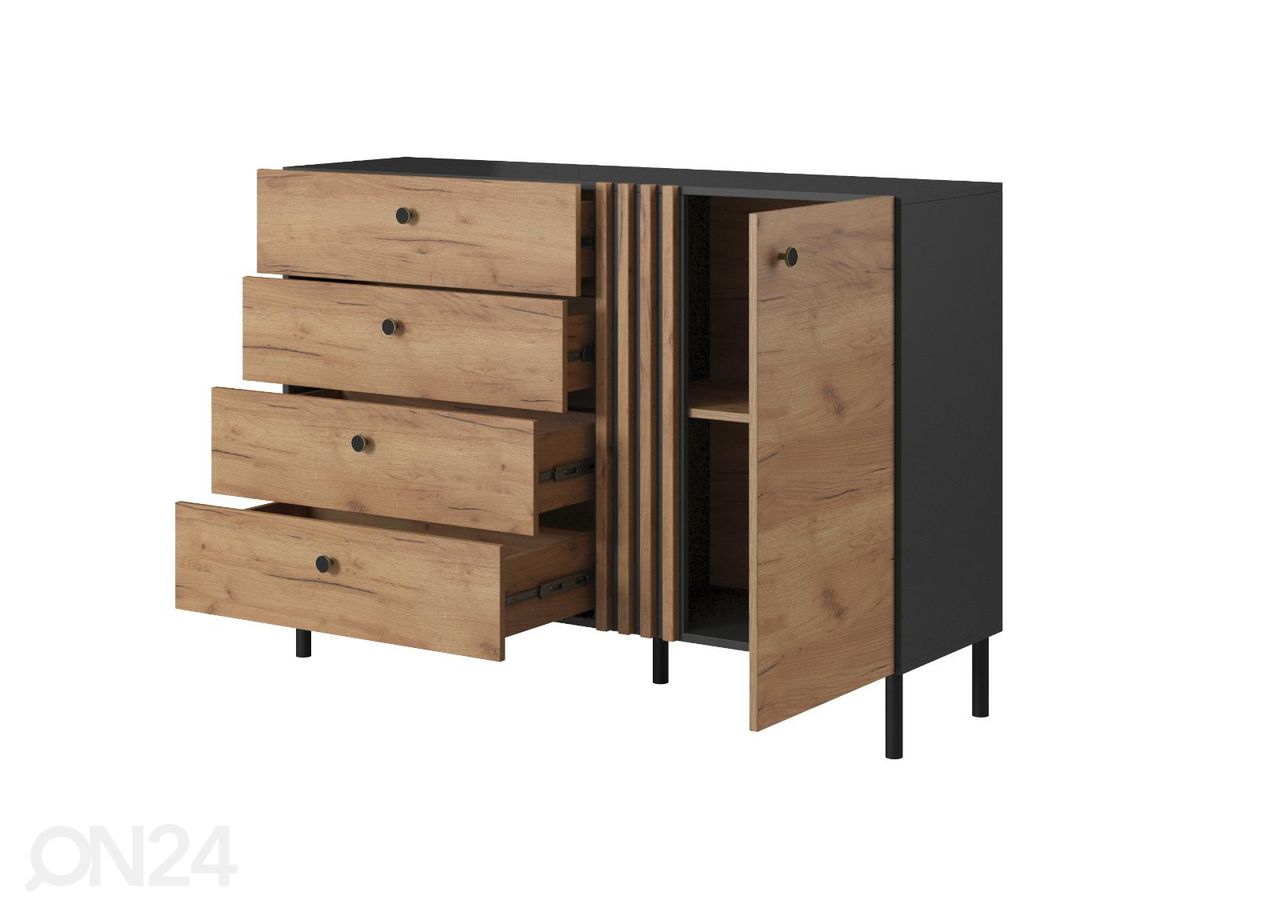 Kummut Deco B 138 cm, antratsiit/tamm suurendatud