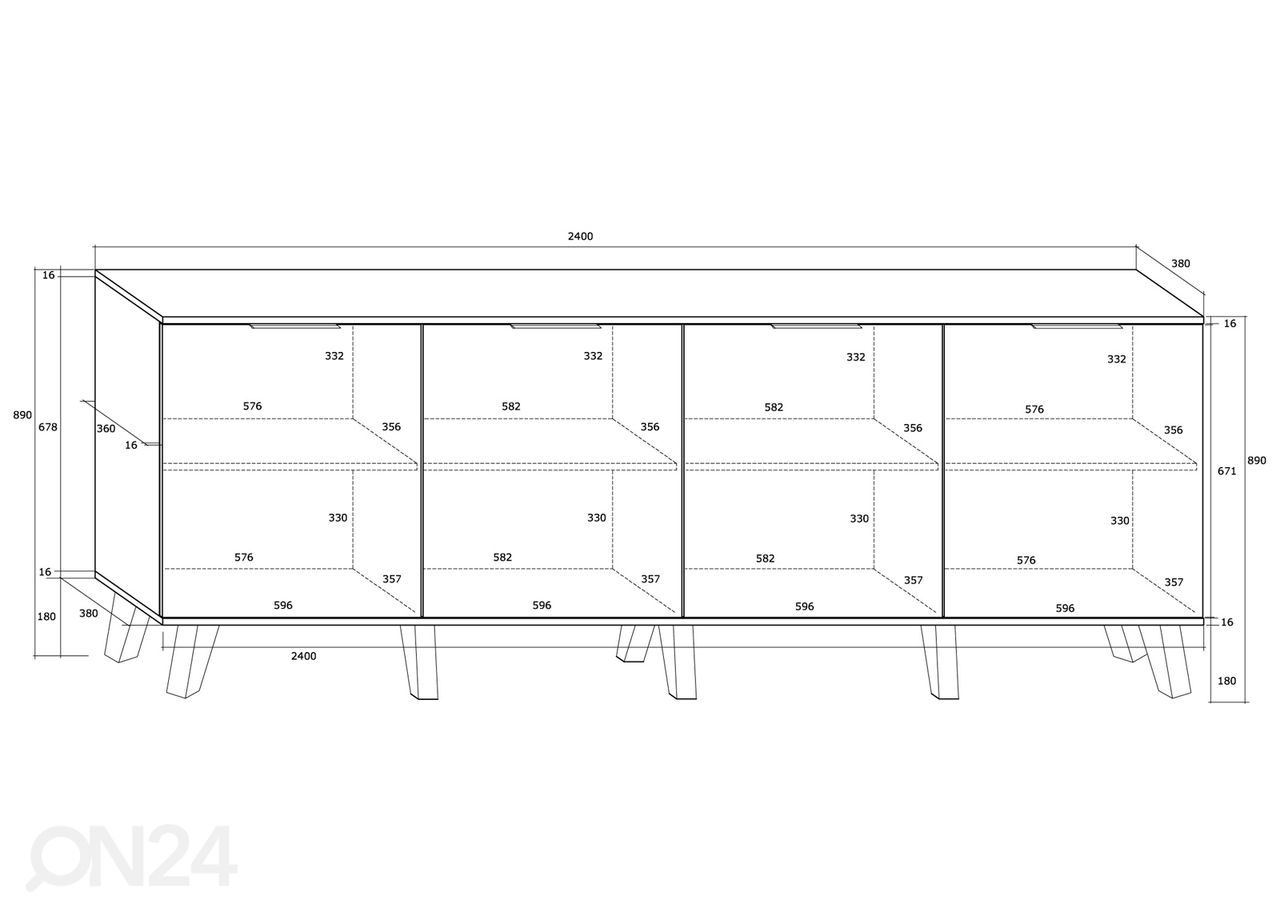 Kummut Kilty 240 cm suurendatud