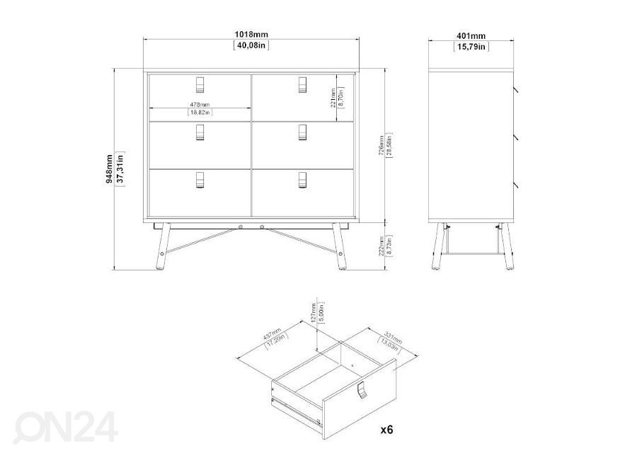 Kummut Ry 102 cm suurendatud