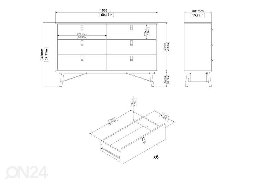Kummut Ry 150 cm suurendatud