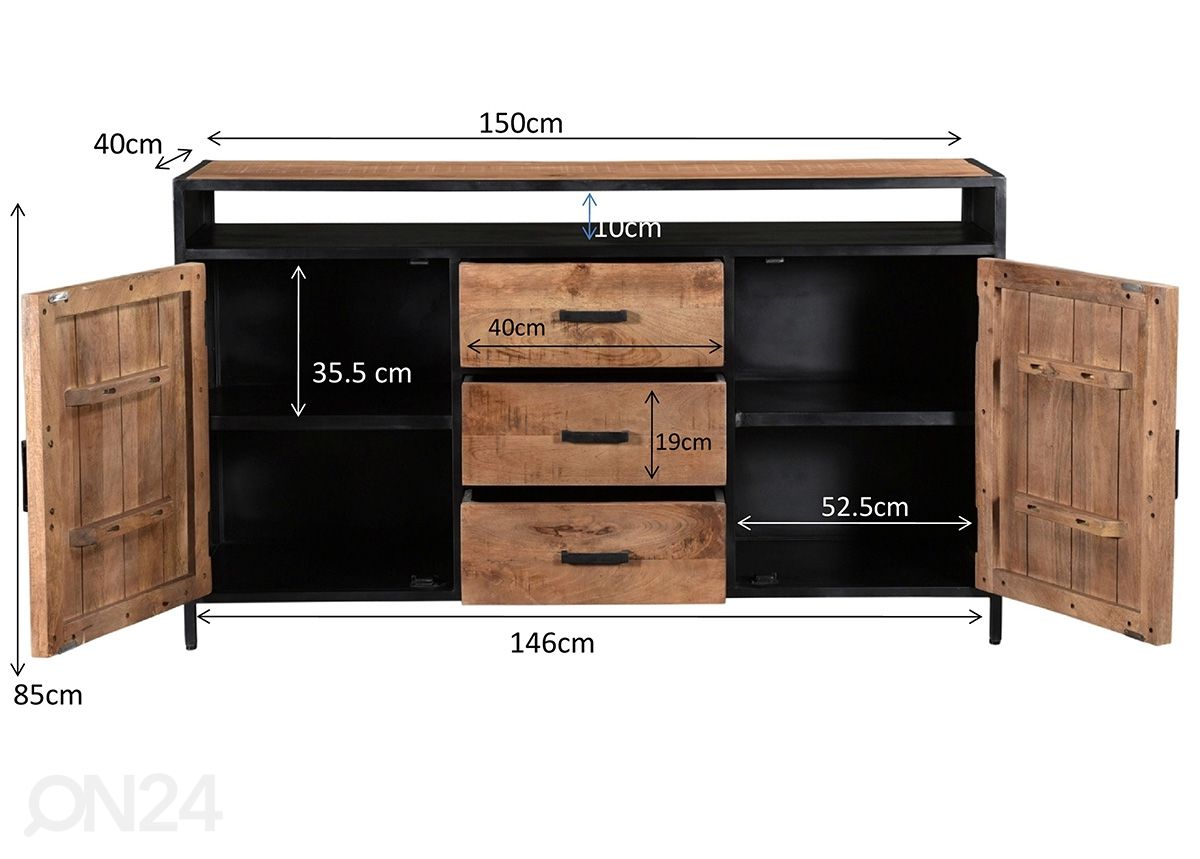 Kummut Sturdy 150 cm suurendatud