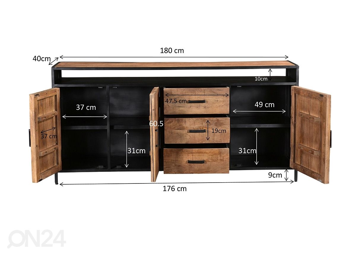 Kummut Sturdy 180 cm suurendatud
