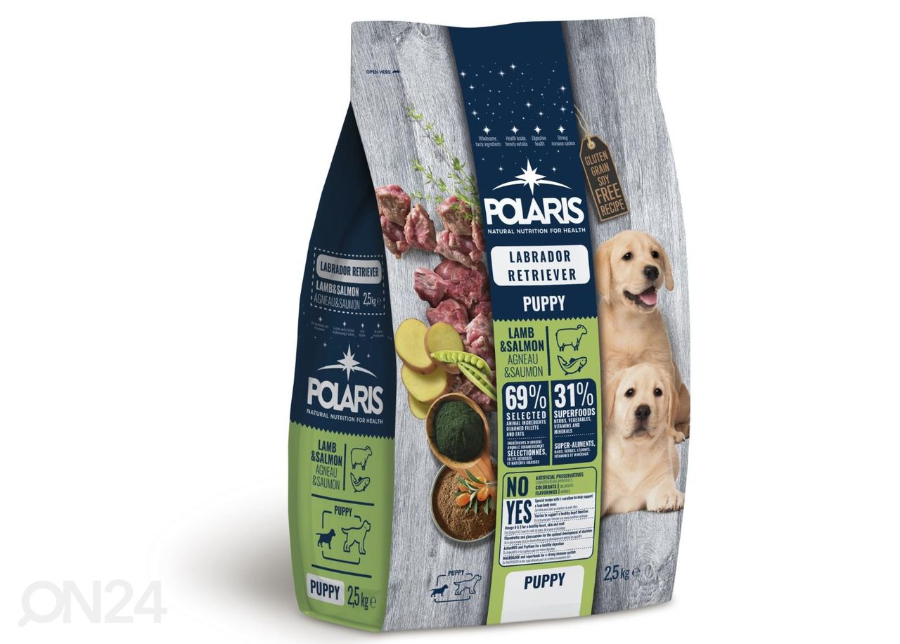 Kutsika täissööt teraviljavaba puppy lõhe ja lambalihaga labrador retriiverile 2,5 kg suurendatud