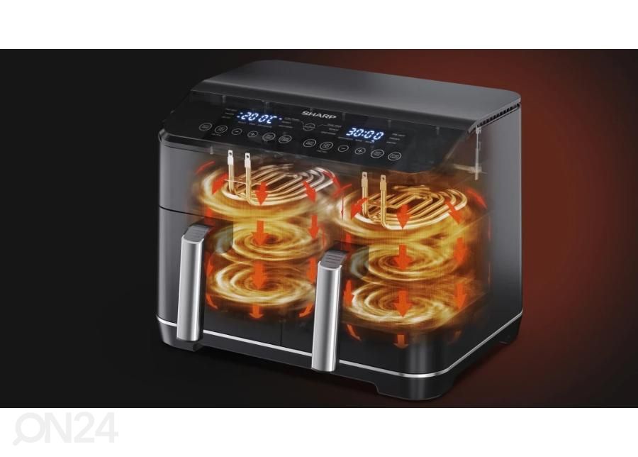 Kuumaõhufritüür Sharp AF-GD82AE-B 2 korviga 2x4 L suurendatud