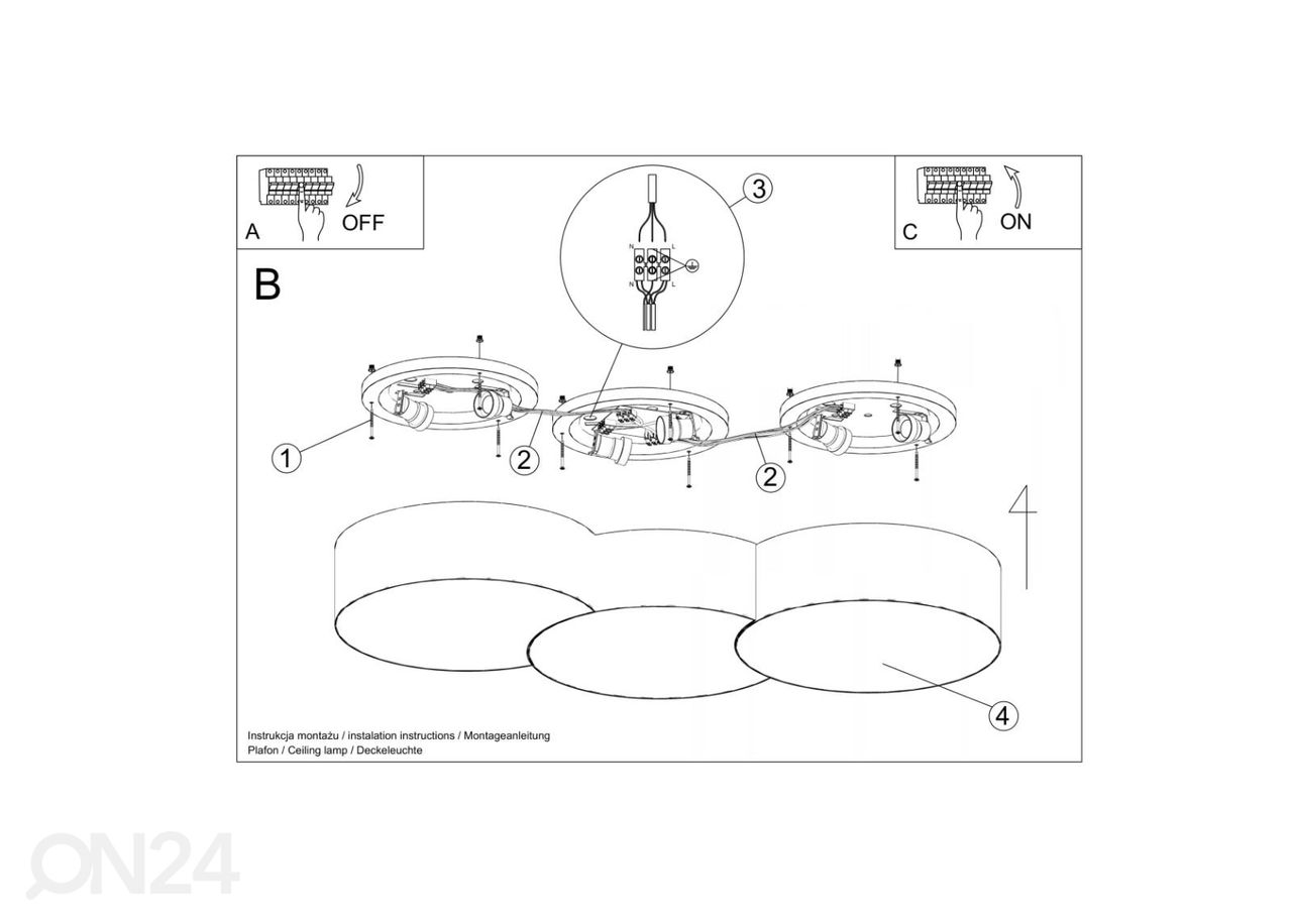 Laelamp Circle 3A, valge suurendatud