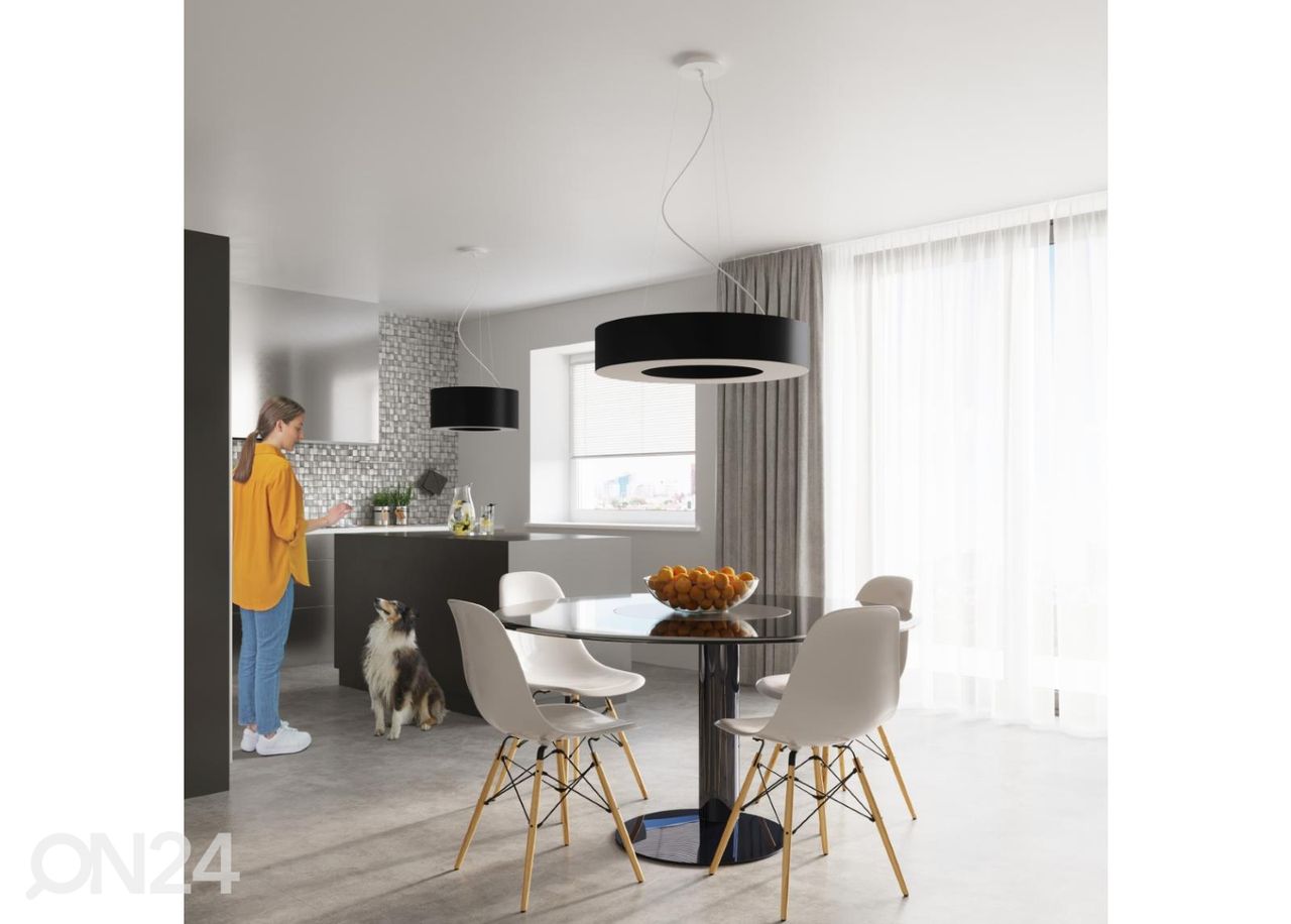 Laevalgusti Saturno Slim 50, must suurendatud