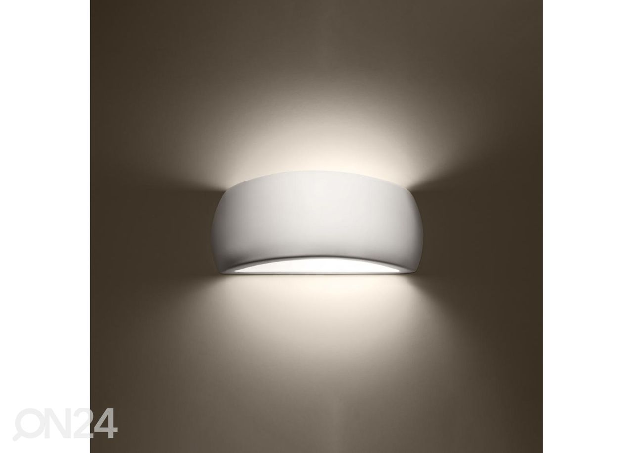 Lakitud seinavalgusti Pontius, valge läikiv suurendatud