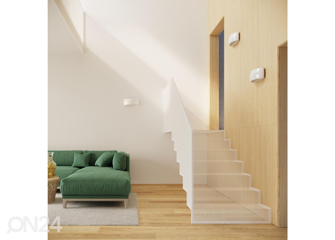 Lakitud seinavalgusti Pontius, valge läikiv suurendatud