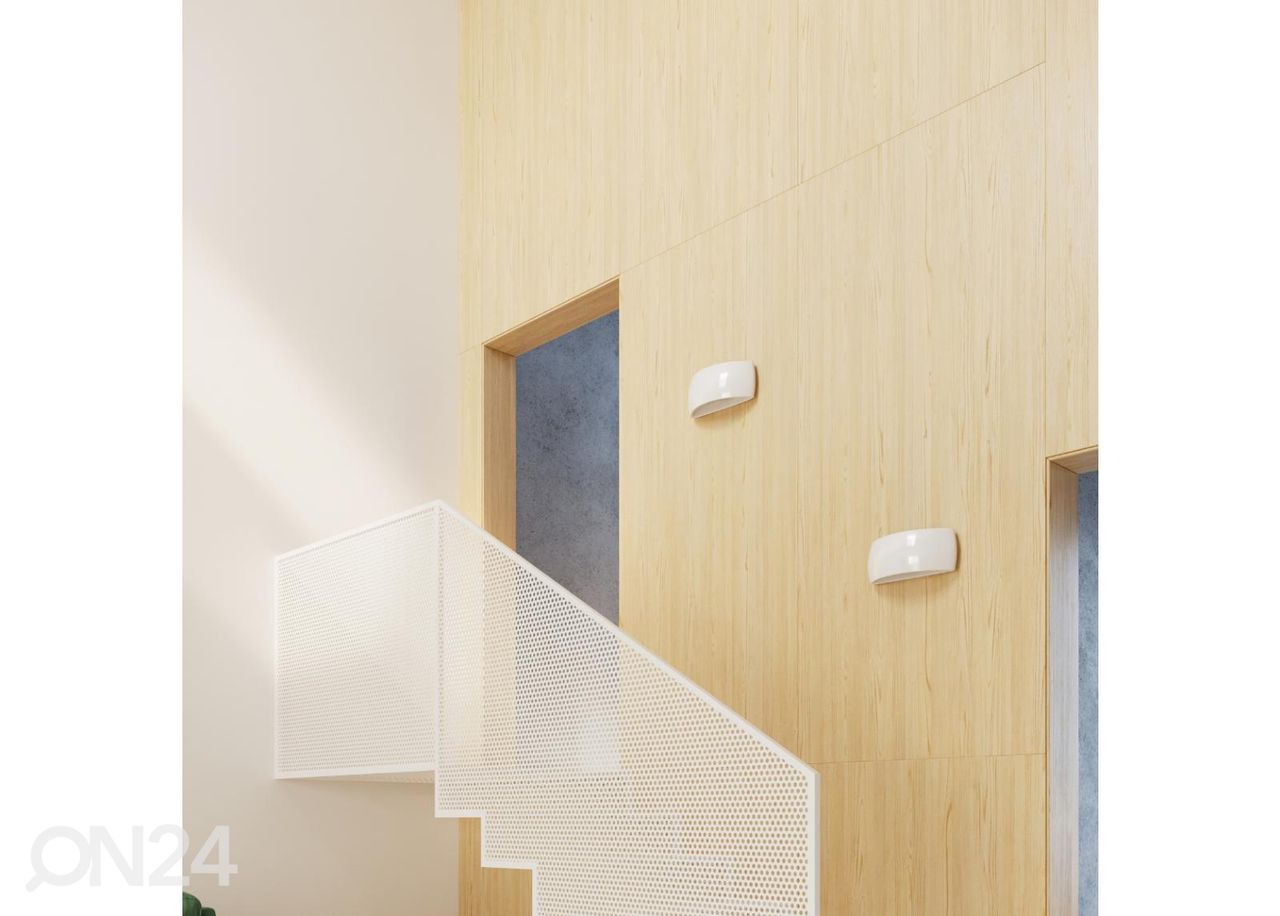 Lakitud seinavalgusti Pontius, valge läikiv suurendatud