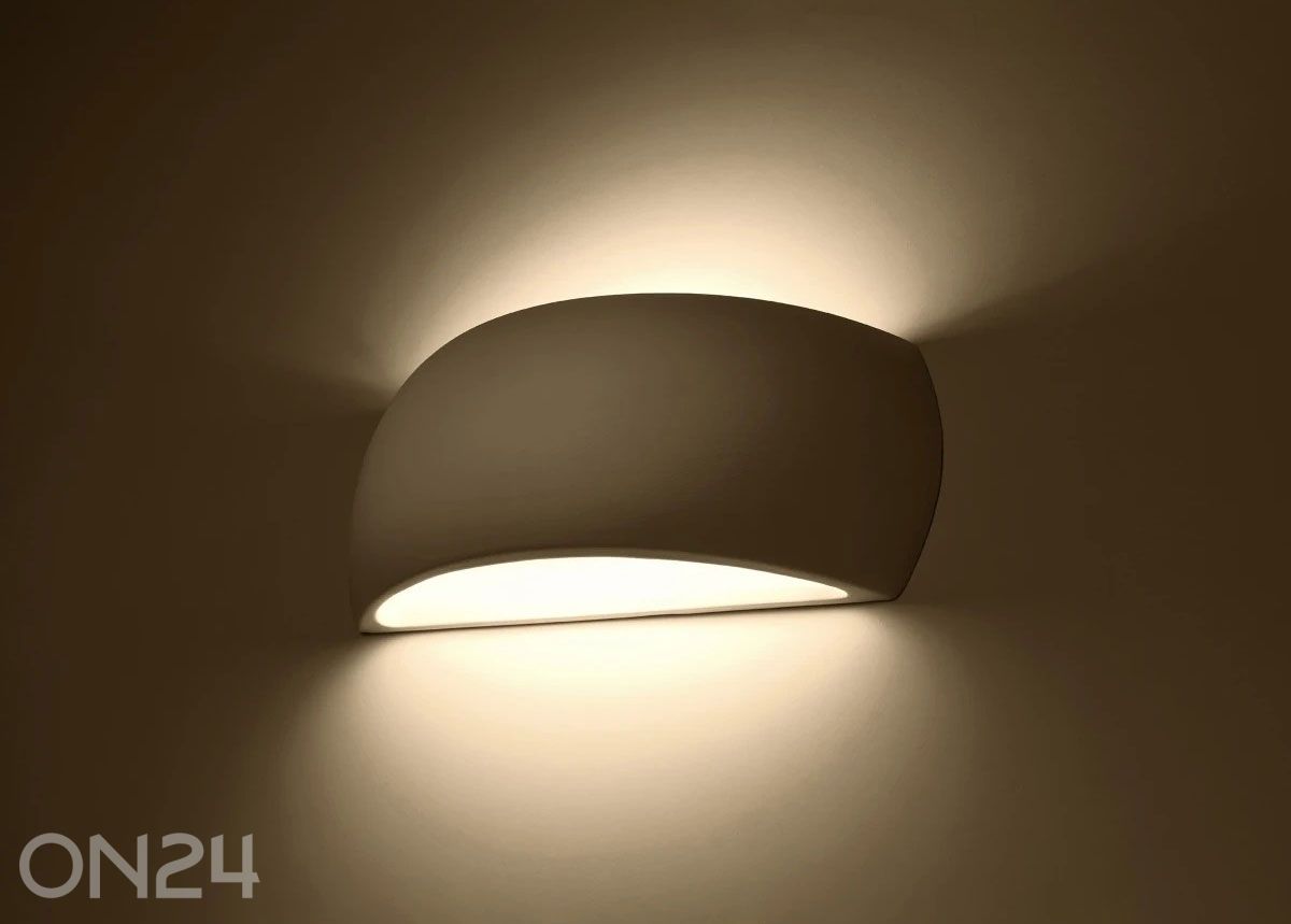 Lakitud seinavalgusti Pontius, valge läikiv suurendatud