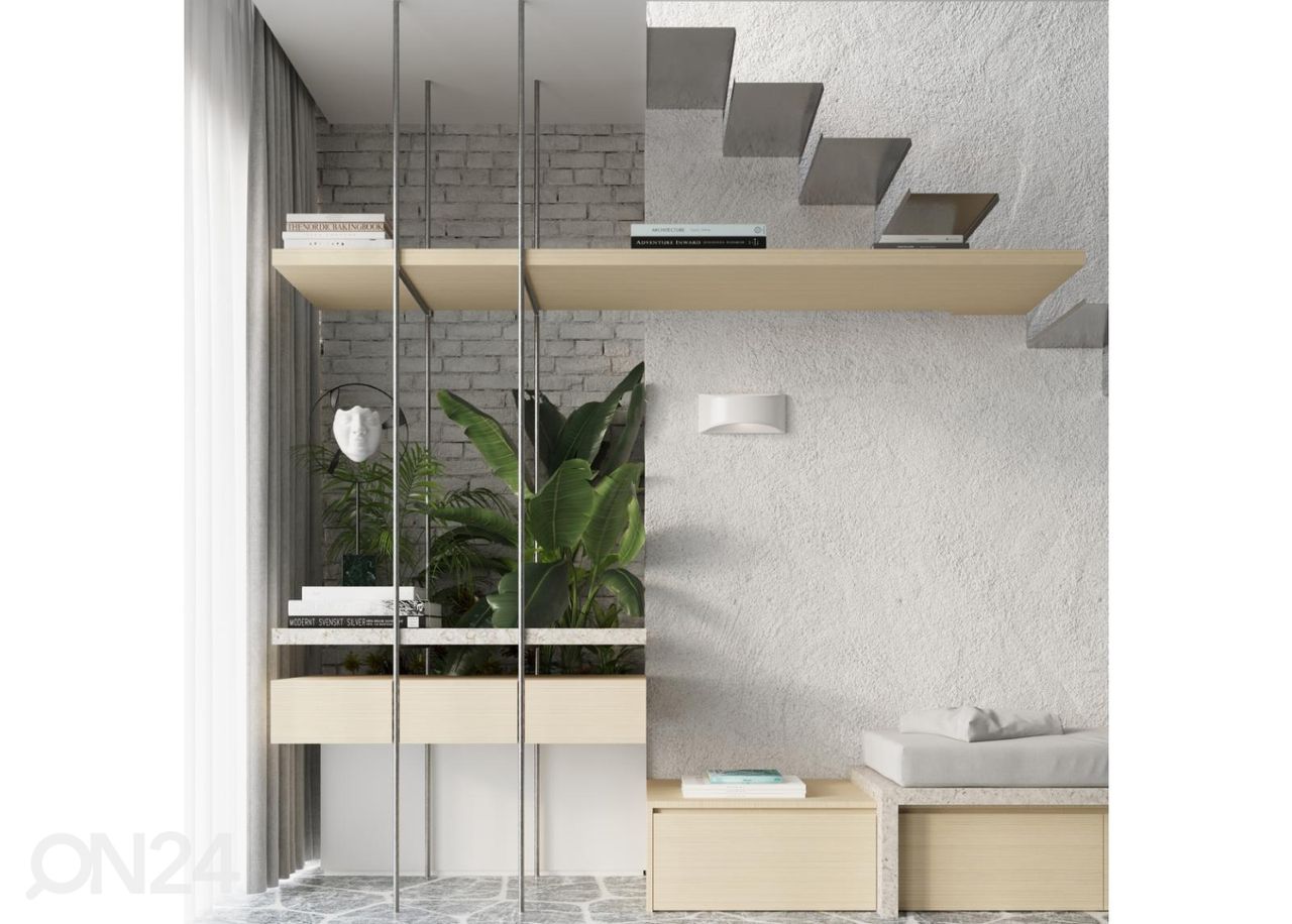 Lakitud seinavalgusti Vixen, valge läikiv suurendatud