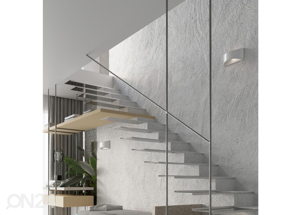 Lakitud seinavalgusti Vixen, valge läikiv suurendatud